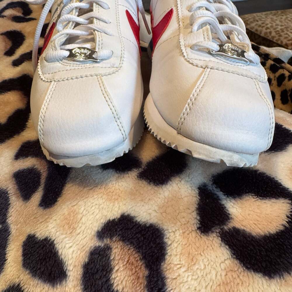 Nike Classic Cortez Leather Forrest Gump White Red Blue GS Youth 6Y Sneakers - Picture 7 of 11